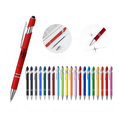 Custom Metal Aluminum Rod Spray Glue Press Ballpoint Printed Logo Touch Gift Pen