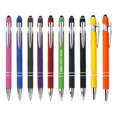 Metal Button Gel Pen Ballpoint Signature Touch Screen